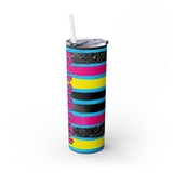 90's Personalized Skinny Steel Tumbler with Straw, 20oz 90's Personalized Skinny Steel Tumbler with Straw, 20oz