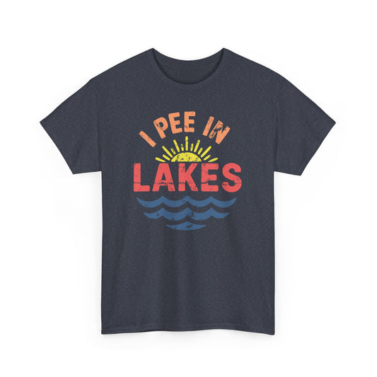 Basic T-Shirt - Unisex - I Pee In Lakes Retro Beach Color