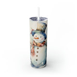 Snowman Winter Skinny Steel Tumbler with Straw, 20oz Snowman Winter Skinny Steel Tumbler with Straw, 20oz