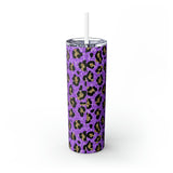 Leopard Personalized Skinny Steel Tumbler with Straw, 20oz Leopard Personalized Skinny Steel Tumbler with Straw, 20oz