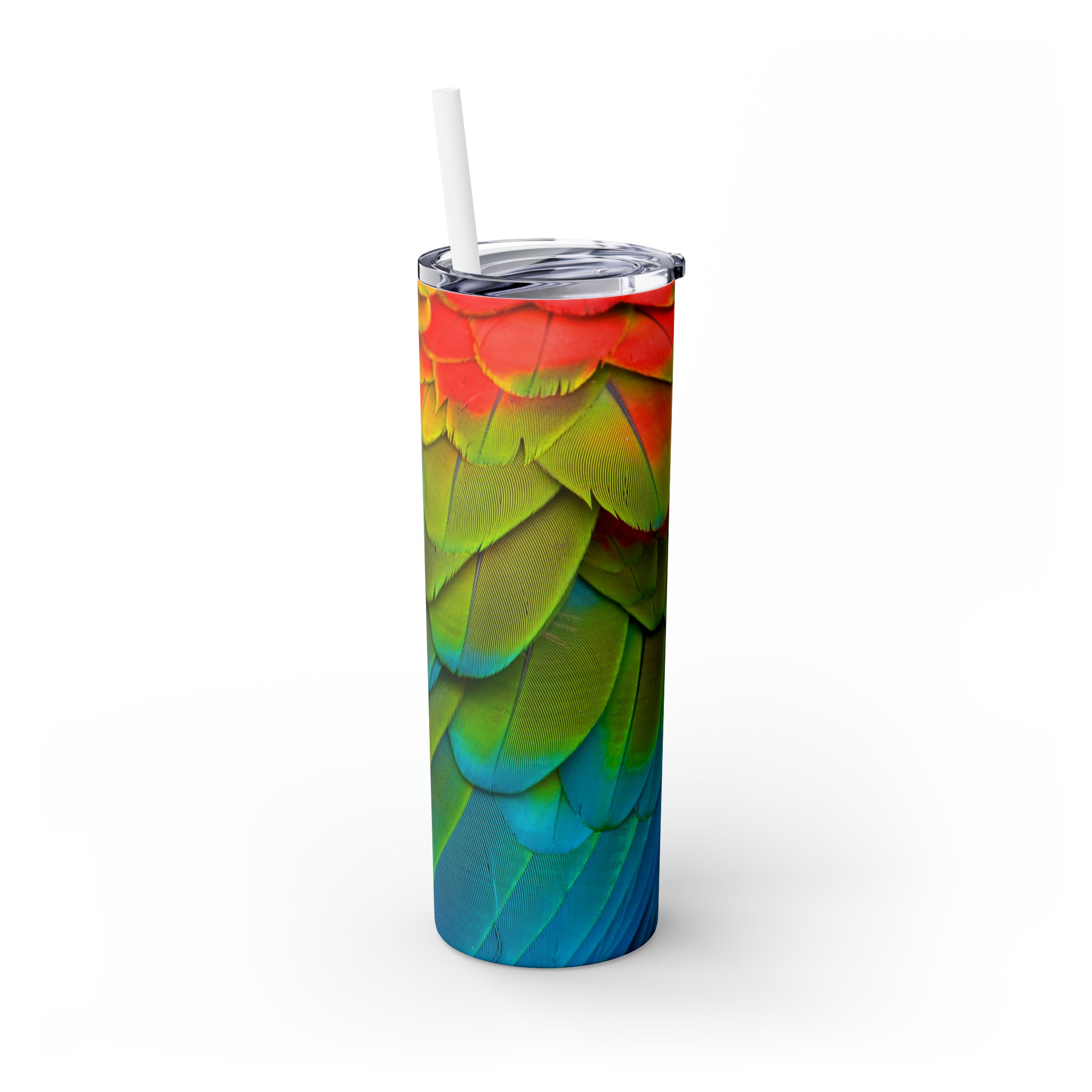 Bird Feathers Skinny Steel Tumbler with Straw, 20oz Bird Feathers Skinny Steel Tumbler with Straw, 20oz