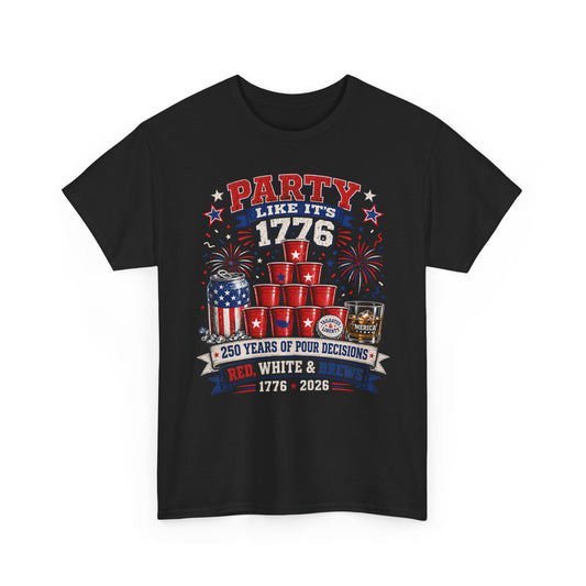 Funny Red Cup Party 1776 2026 Patriotic Americana Basic T-Shirt - Unisex