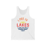 Basic Tank Top - Unisex - I Pee In Lakes Retro Beach Color Basic Tank Top - Unisex - I Pee In Lakes Retro Beach Color