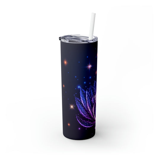 Lotus Rays Skinny Steel Tumbler with Straw, 20oz