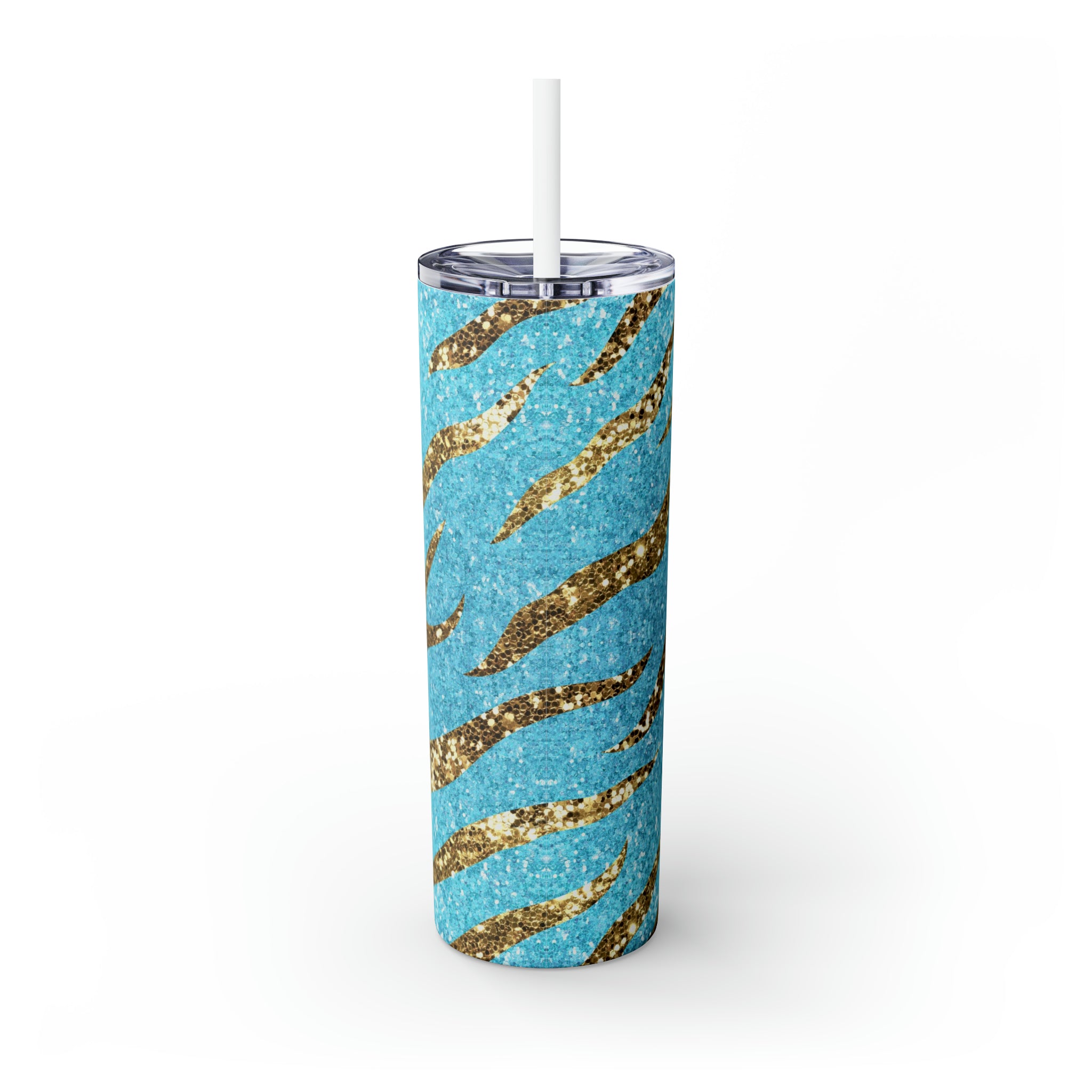 Zebra Personalized Skinny Steel Tumbler with Straw, 20oz Zebra Personalized Skinny Steel Tumbler with Straw, 20oz