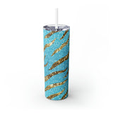 Zebra Personalized Skinny Steel Tumbler with Straw, 20oz Zebra Personalized Skinny Steel Tumbler with Straw, 20oz