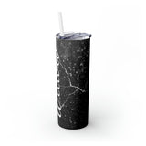 Black Marble Personalized Skinny Steel Tumbler with Straw, 20oz Black Marble Personalized Skinny Steel Tumbler with Straw, 20oz