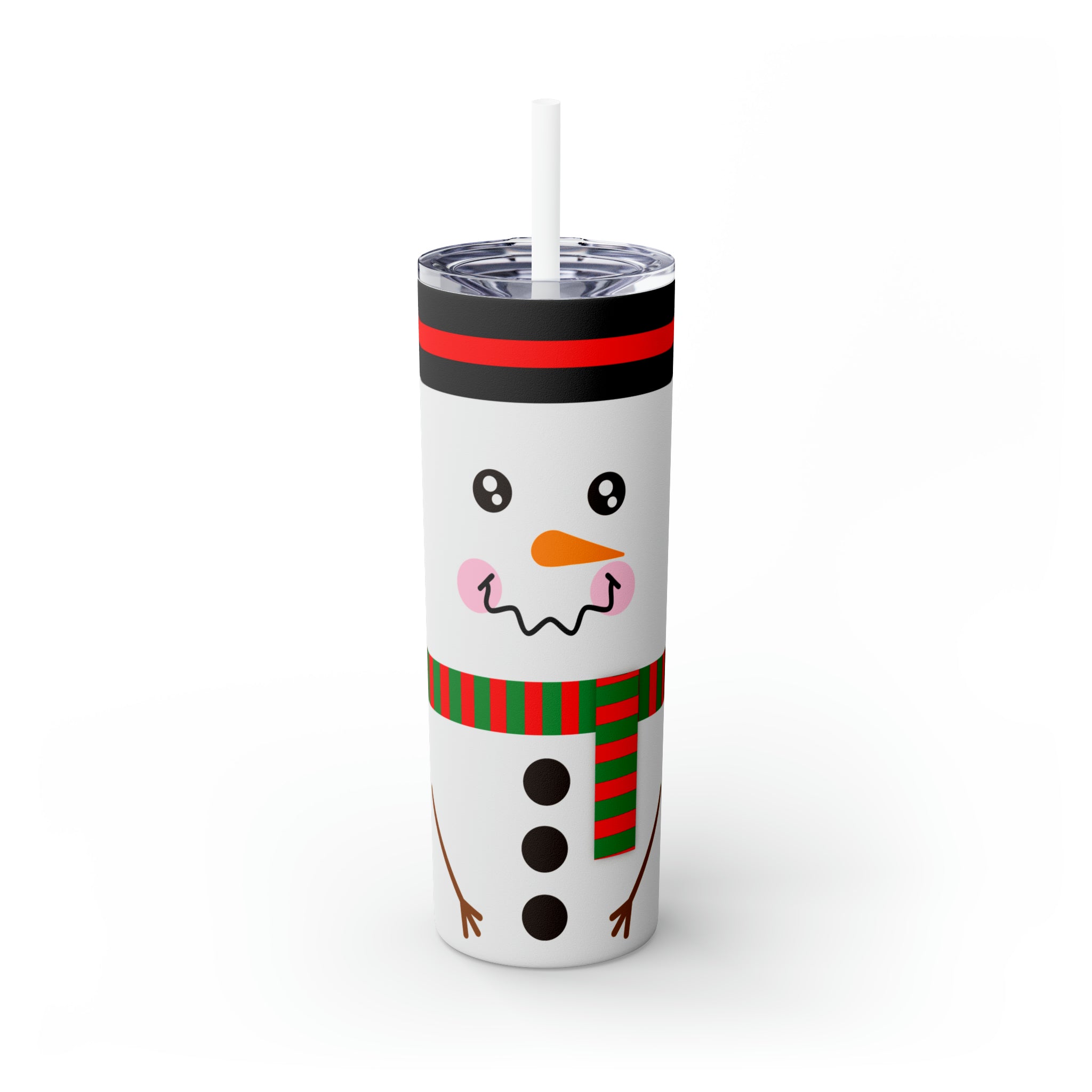 Snowman Skinny Steel Tumbler with Straw, 20oz Snowman Skinny Steel Tumbler with Straw, 20oz
