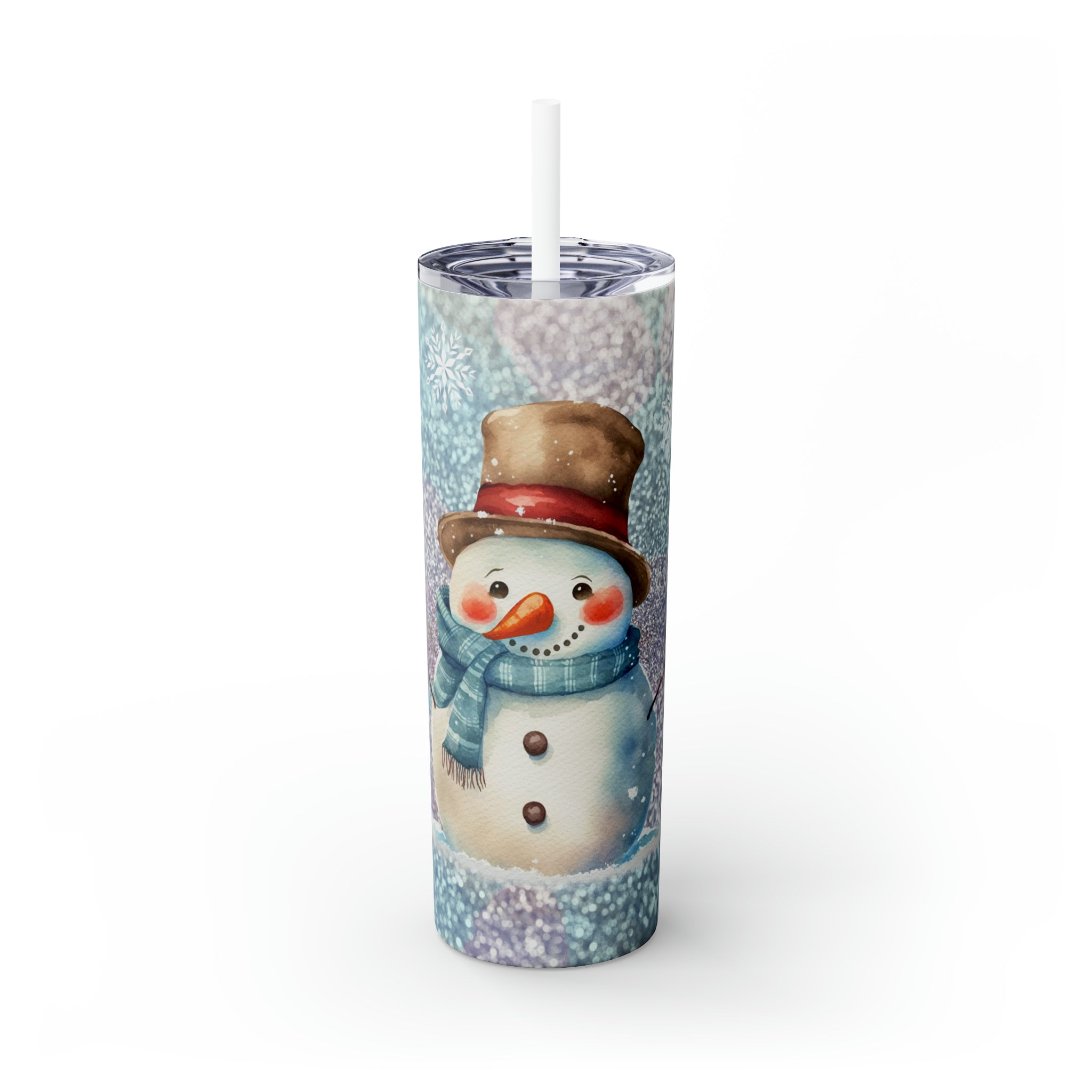 Snowman Skinny Steel Tumbler with Straw, 20oz Snowman Skinny Steel Tumbler with Straw, 20oz