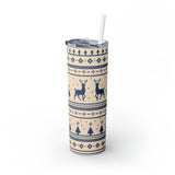 Reindeer Sweater Skinny Steel Tumbler with Straw, 20oz Reindeer Sweater Skinny Steel Tumbler with Straw, 20oz