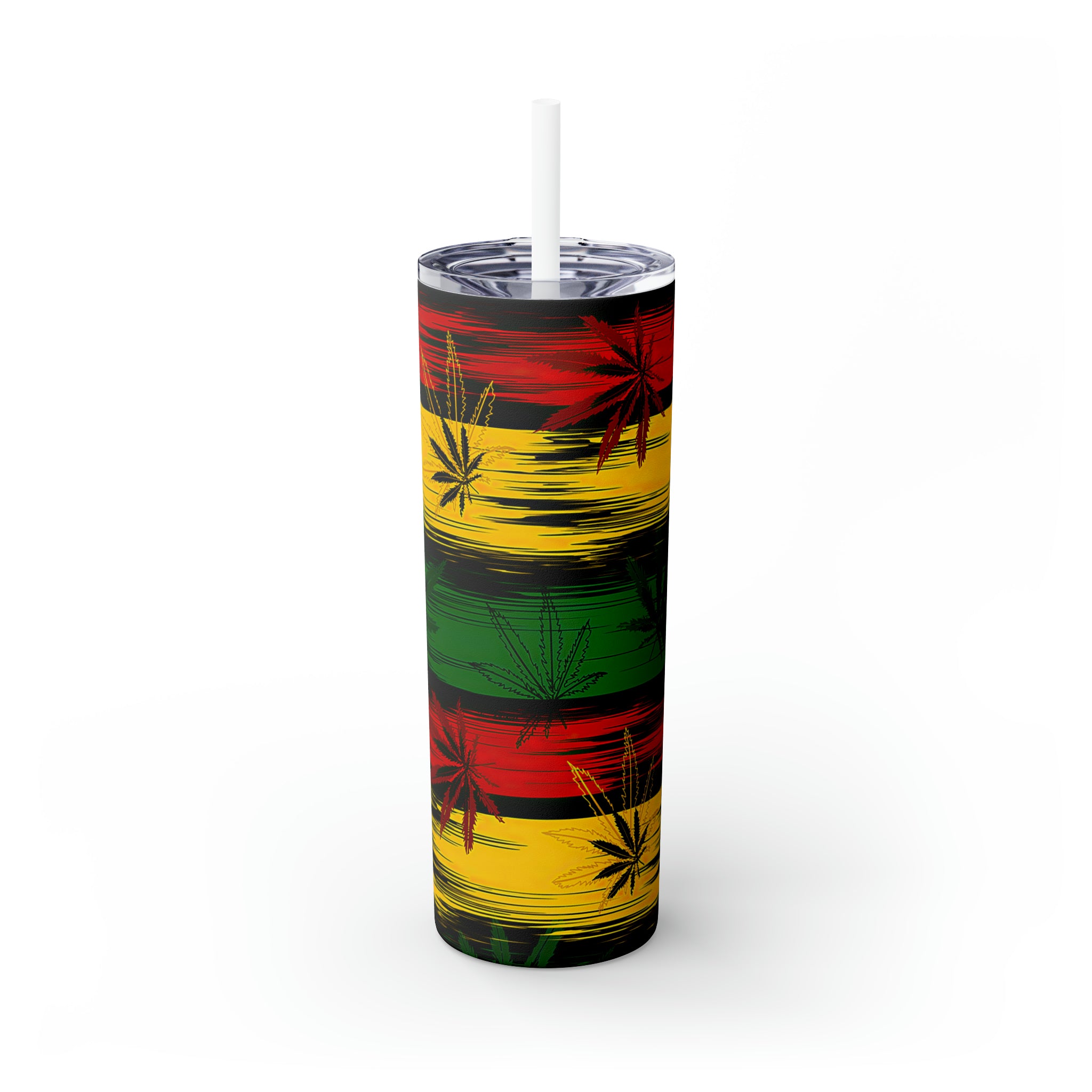 Marijuana Skinny Steel Tumbler with Straw, 20oz Marijuana Skinny Steel Tumbler with Straw, 20oz