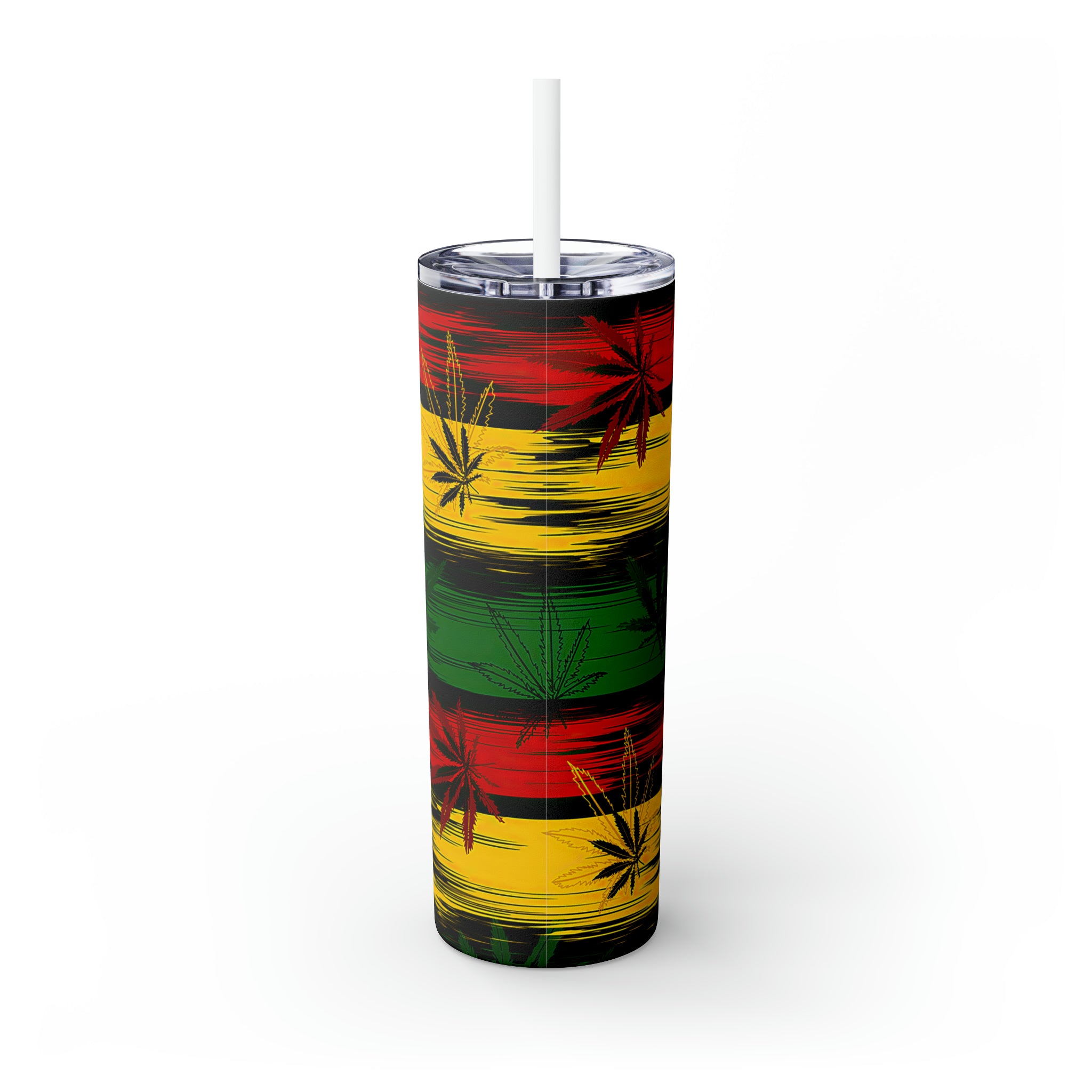 Marijuana Skinny Steel Tumbler with Straw, 20oz Marijuana Skinny Steel Tumbler with Straw, 20oz