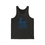 Basic Tank Top - Unisex - I Pee In Lakes Stick Guy on Boat Basic Tank Top - Unisex - I Pee In Lakes Stick Guy on Boat