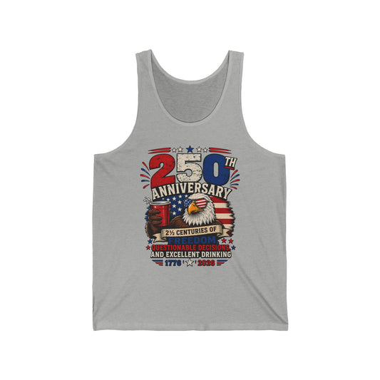 Funny Eagle Freedom Beer 250th Anniversary Distressed Patriotic Basic Tank Top - Unisex - Unisex