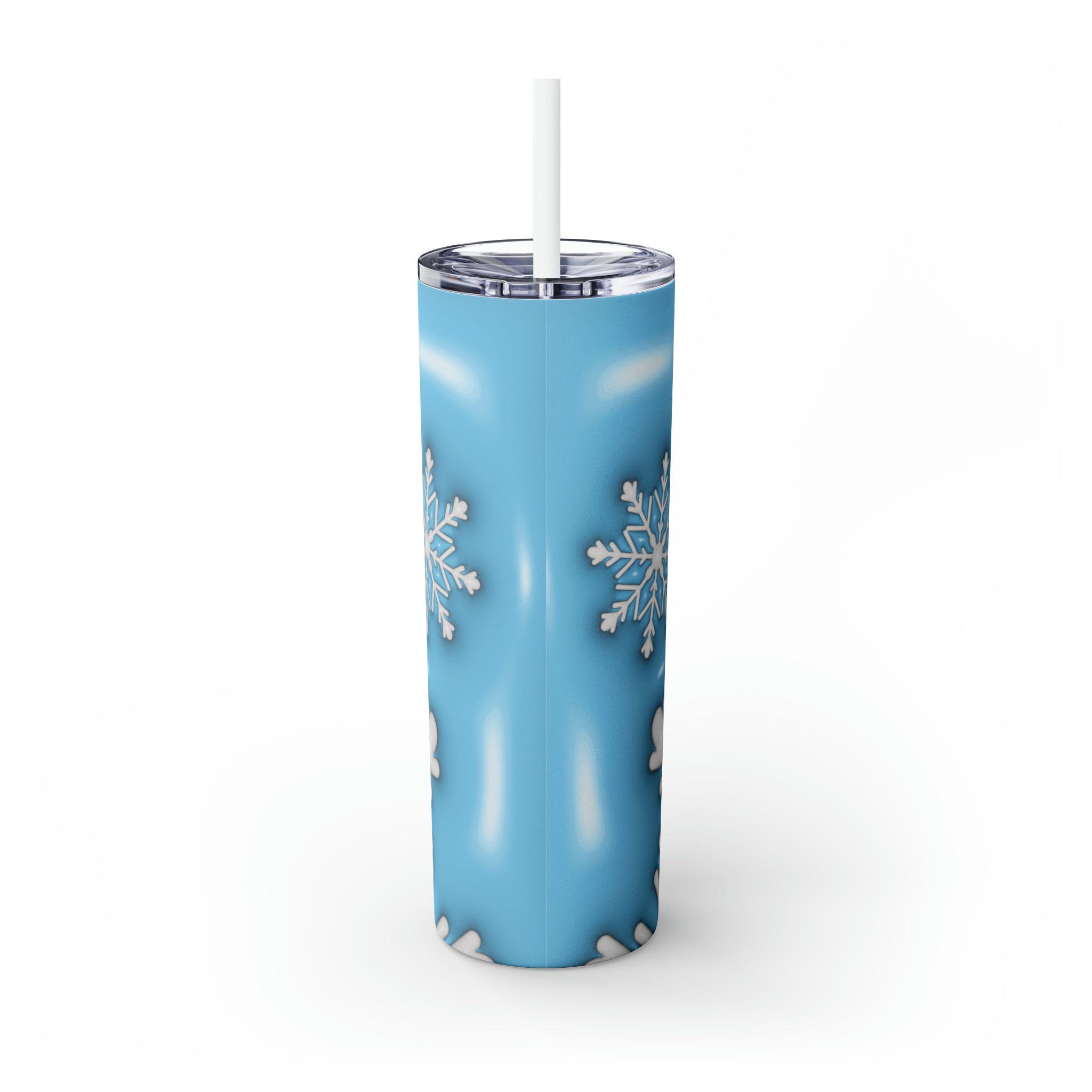 Snowflakes 1 Skinny Steel Tumbler with Straw, 20oz Snowflakes 1 Skinny Steel Tumbler with Straw, 20oz