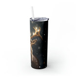 Christmas Reindeer Glowing Skinny Steel Tumbler with Straw, 20oz Christmas Reindeer Glowing Skinny Steel Tumbler with Straw, 20oz