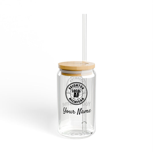 Brighton Local AF Sipper Glass with Straw - 16oz