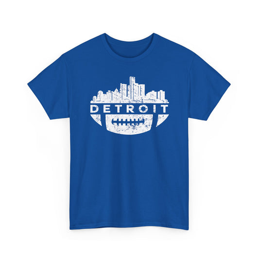 Detroit Football Skyline White Basic T-Shirt - Unisex