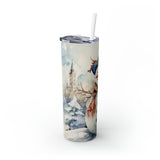 Snowman Winter Skinny Steel Tumbler with Straw, 20oz Snowman Winter Skinny Steel Tumbler with Straw, 20oz