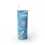 Snowflakes 1 Skinny Steel Tumbler with Straw, 20oz Snowflakes 1 Skinny Steel Tumbler with Straw, 20oz