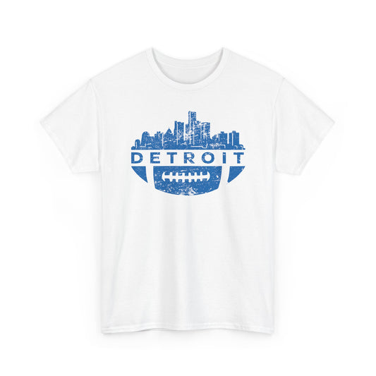 Detroit Football Skyline Blue Basic T-Shirt - Unisex