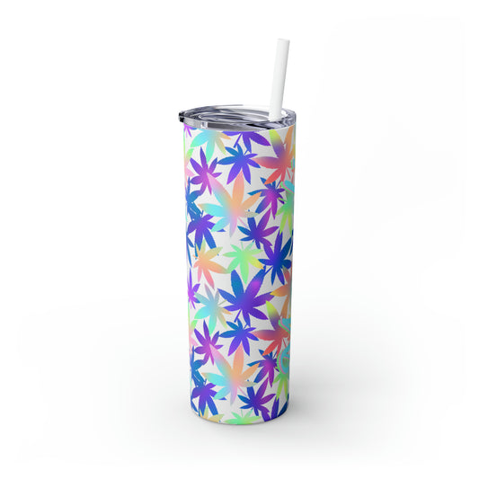 Cannabis Personalized Skinny Steel Tumbler with Straw, 20oz