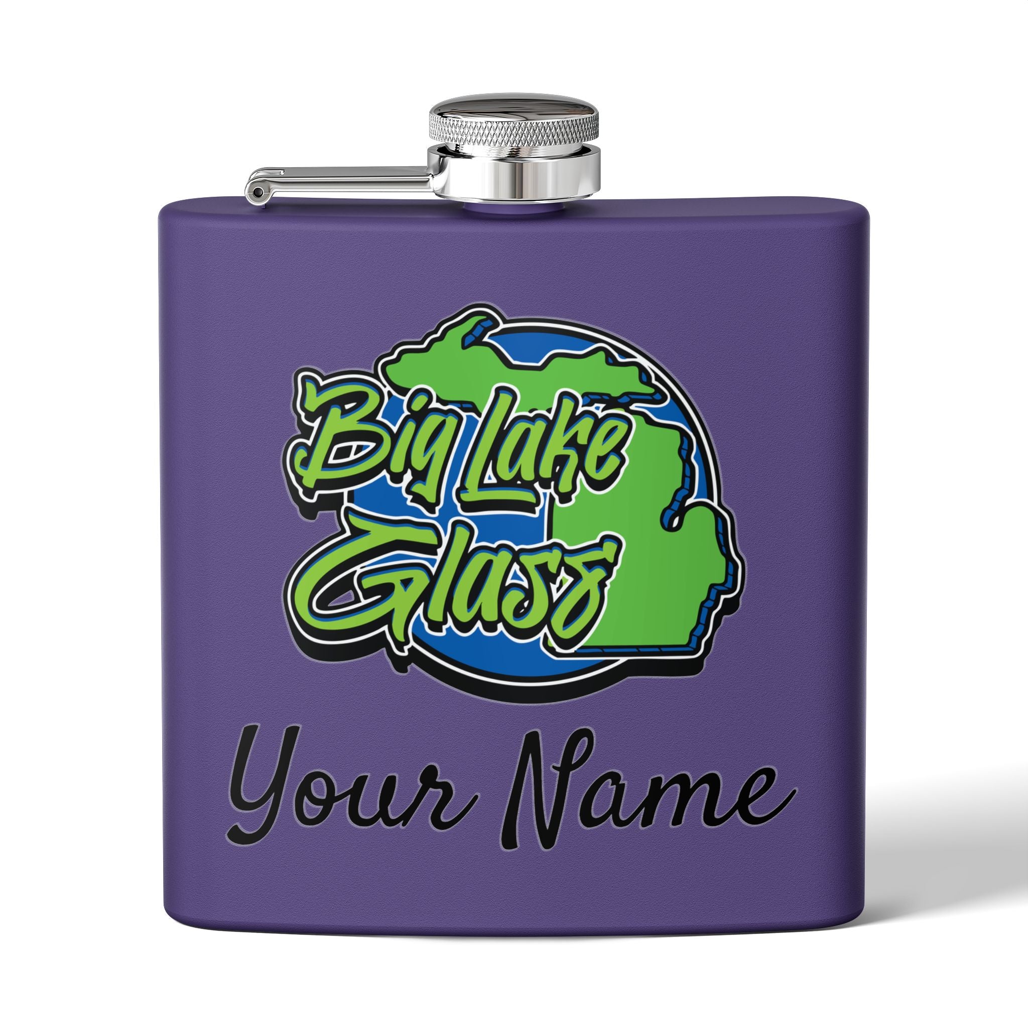 Flask - 6oz - Big Lake Glass Flask - 6oz - Big Lake Glass