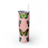 Butterflies Personalized Skinny Steel Tumbler with Straw, 20oz Butterflies Personalized Skinny Steel Tumbler with Straw, 20oz