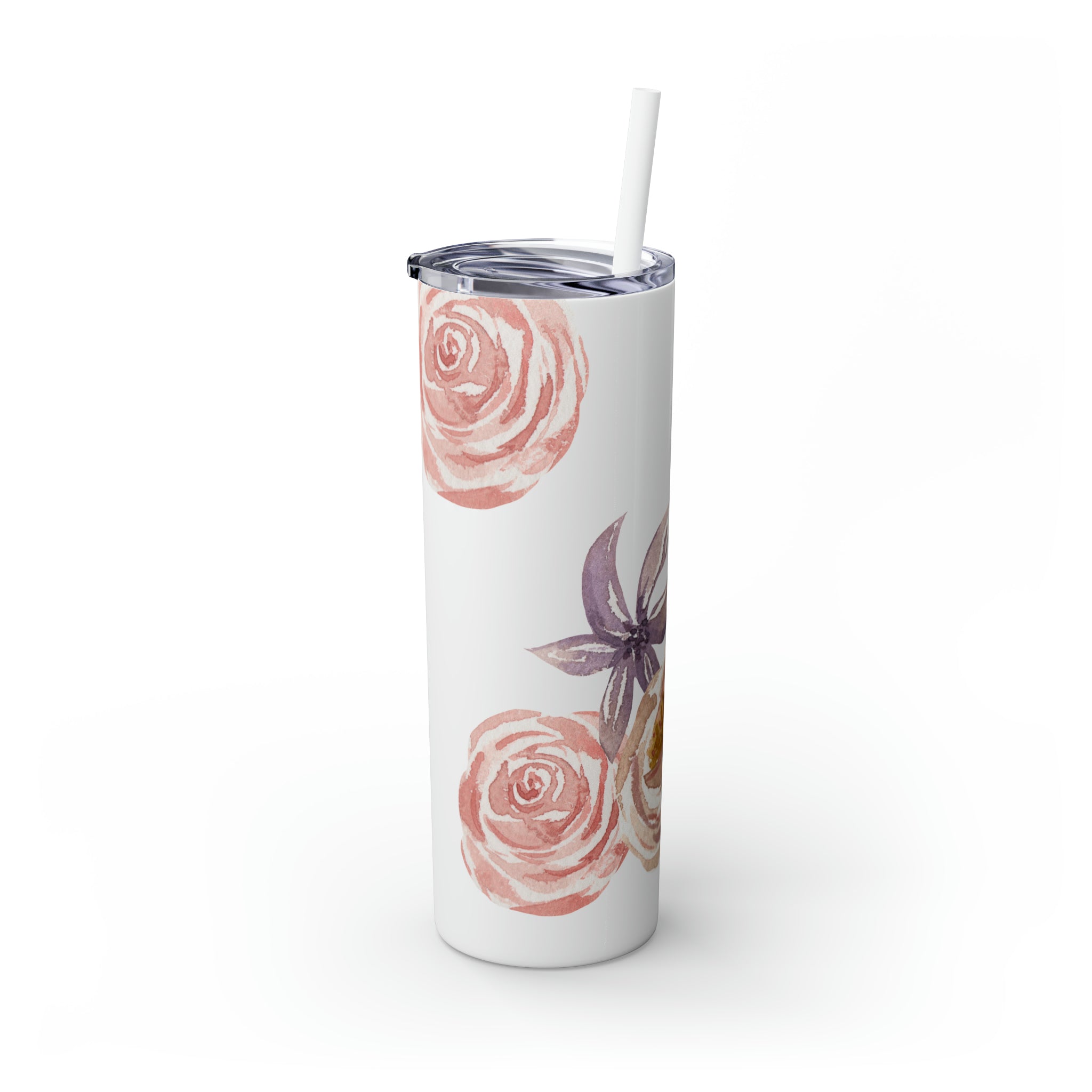 Floral Skinny Steel Tumbler with Straw, 20oz Floral Skinny Steel Tumbler with Straw, 20oz