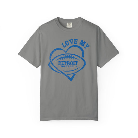 Love Detroit Football Blue Premium T-Shirt - Unisex