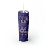 Purple Camouflage Personalized Skinny Steel Tumbler with Straw, 20oz Purple Camouflage Personalized Skinny Steel Tumbler with Straw, 20oz