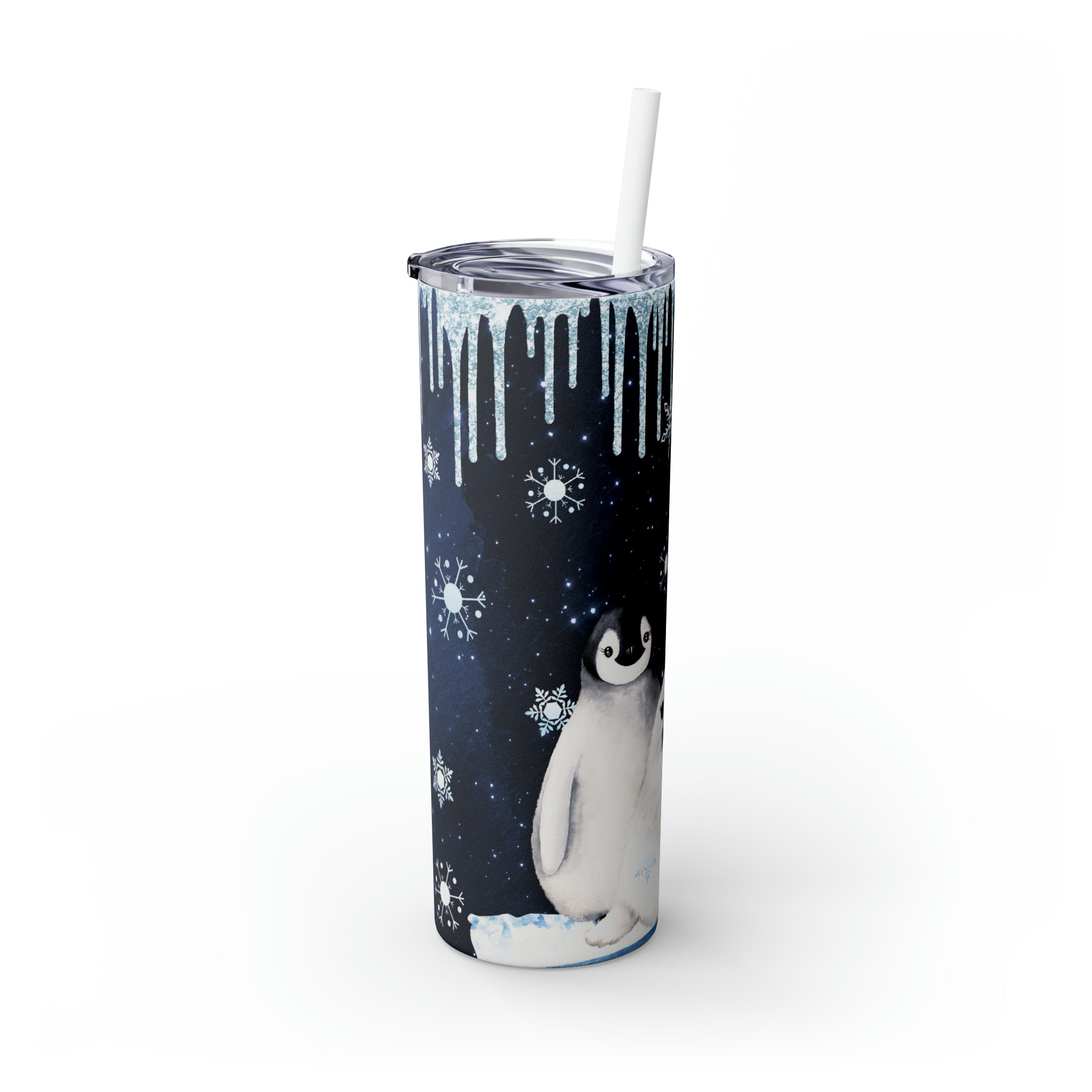 Winter Animal Skinny Steel Tumbler with Straw, 20oz Winter Animal Skinny Steel Tumbler with Straw, 20oz