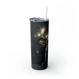 Christmas Reindeer Glowing Skinny Steel Tumbler with Straw, 20oz Christmas Reindeer Glowing Skinny Steel Tumbler with Straw, 20oz
