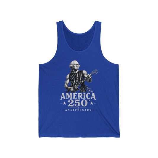 Monochrome Rocker America 250 Anniversary Distressed Patriotic Basic Tank Top - Unisex