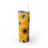Bees Personalized Skinny Steel Tumbler with Straw, 20oz Bees Personalized Skinny Steel Tumbler with Straw, 20oz