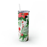 Christmas Pattern Vintage Skinny Steel Tumbler with Straw, 20oz Christmas Pattern Vintage Skinny Steel Tumbler with Straw, 20oz