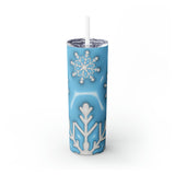 Snowflakes 1 Skinny Steel Tumbler with Straw, 20oz Snowflakes 1 Skinny Steel Tumbler with Straw, 20oz
