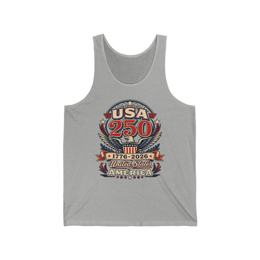 Classic Eagle Badge USA 250 1776 2026 Patriotic Basic Tank Top - Unisex - Unisex