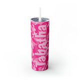 Pink Camo Personalized Skinny Steel Tumbler with Straw, 20oz Pink Camo Personalized Skinny Steel Tumbler with Straw, 20oz
