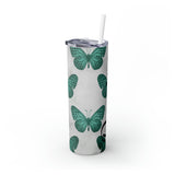 Butterflies Personalized Skinny Steel Tumbler with Straw, 20oz Butterflies Personalized Skinny Steel Tumbler with Straw, 20oz