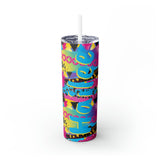 90's Personalized Skinny Steel Tumbler with Straw, 20oz 90's Personalized Skinny Steel Tumbler with Straw, 20oz