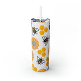 Bees Personalized Skinny Steel Tumbler with Straw, 20oz Bees Personalized Skinny Steel Tumbler with Straw, 20oz