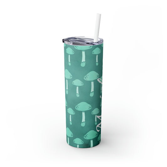 Mushrooms Personalized Skinny Steel Tumbler with Straw, 20oz