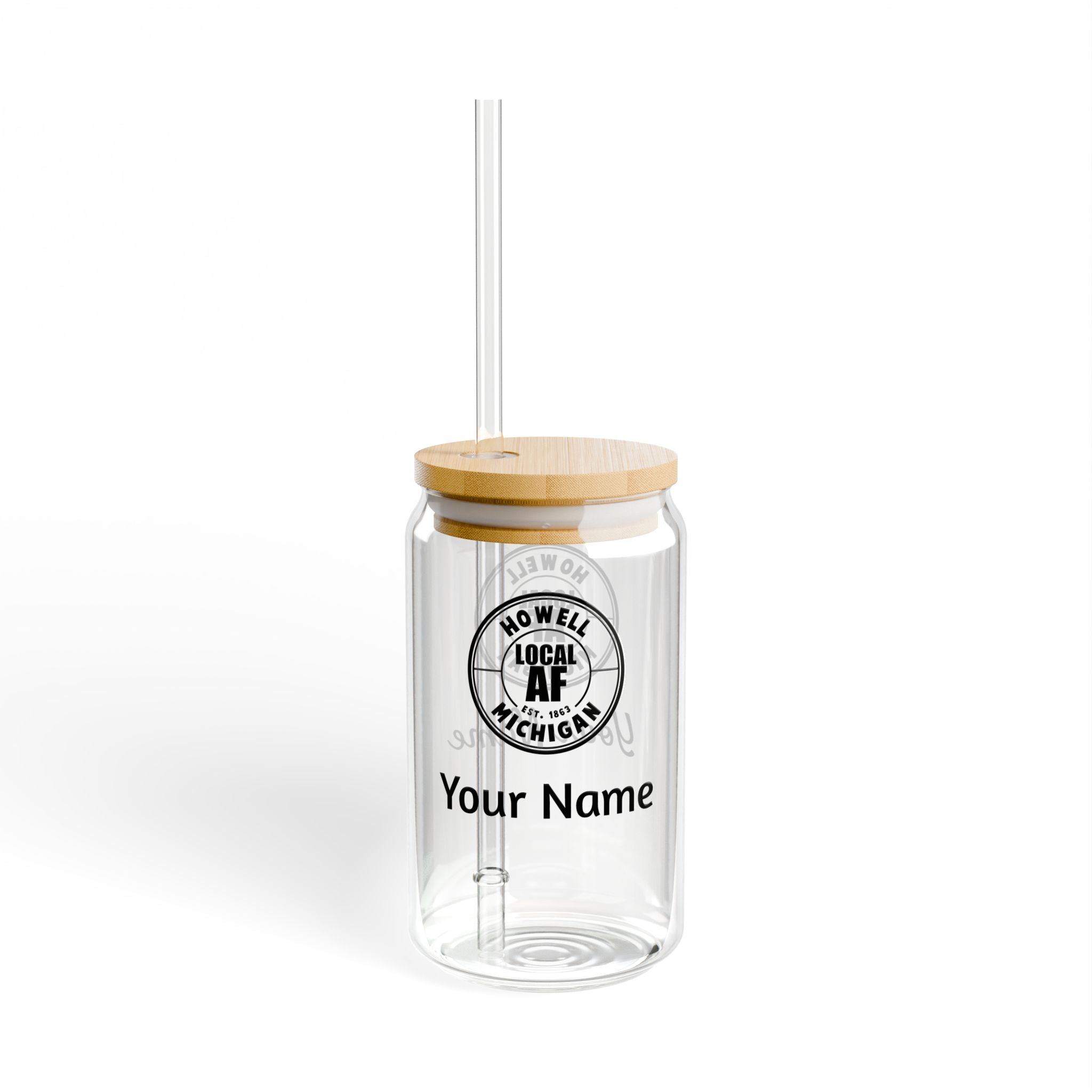 Howell Local AF Sipper Glass with Straw - 16oz Howell Local AF Sipper Glass with Straw - 16oz