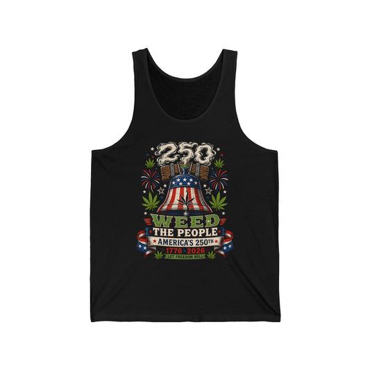 Funny Liberty Bell Weed 250th Anniversary Patriotic Basic Tank Top - Unisex - Unisex