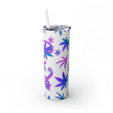 Cannabis Personalized Skinny Steel Tumbler with Straw, 20oz Cannabis Personalized Skinny Steel Tumbler with Straw, 20oz