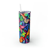 3D Butterflies Skinny Steel Tumbler with Straw, 20oz 3D Butterflies Skinny Steel Tumbler with Straw, 20oz