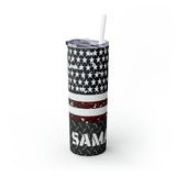 USA Personalized Skinny Steel Tumbler with Straw, 20oz USA Personalized Skinny Steel Tumbler with Straw, 20oz