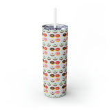 Donuts Personalized Skinny Steel Tumbler with Straw, 20oz Donuts Personalized Skinny Steel Tumbler with Straw, 20oz
