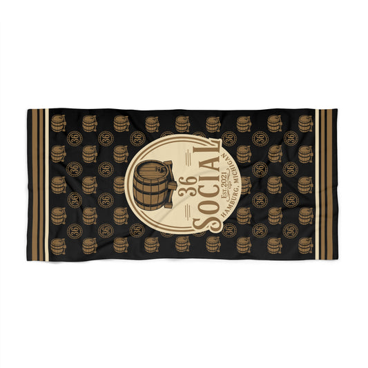 Beach Towel — 36 Social Barrel Logo Retro Beach Towel